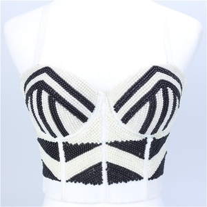 Pearl Knit ShapeWear Transpirable de secado rápido Cruz sexy Bra Glitter fajas para mujeres <span class=keywords><strong>tetonas</strong></span> - Product Image 5