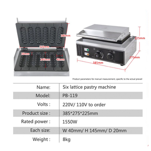 Xeoleo thương mại Belgian bong bóng Waffle máy xúc xích Hot Dog Waffle máy không dính điện 6 gậy Ngô Waffle <span class=keywords><strong>maker</strong></span> - Product Image 4