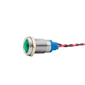 10mm mạ vòng đầu màu xanh lá cây dẫn chỉ số ánh sáng IP65 không thấm nước thép không gỉ nhà bếp tín hiệu đèn 12V Điện áp sáng - Product Image 5