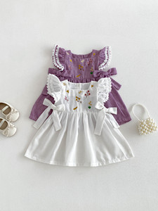 Neues Sommer-Latzkleid für Mädchen mit Blumenstickerei, Niedlicher Babyrock, Süße Babykleidung - Product Image 4