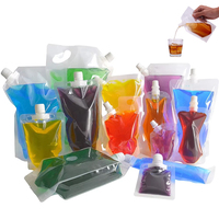 Pochette transparente personnalisée avec bec verseur et poignée, sachet souple pour boissons, sacs d'eau potable
