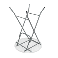 Table pliante en plastique durable et imperméable avec structure en fer pour l'extérieur, idéale pour les cocktails et les mariages (vente en gros)