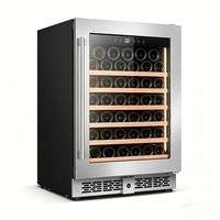 Réfrigérateur à vin rouge autoportant pour la maison, mini-bar à boissons, avec porte vitrée, pour 41 bouteilles, 140L, gaz R600a, pour l'extérieur