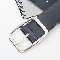 Ceinture en toile noire et cuir pour électricien avec boucle en métal argenté, outils à main