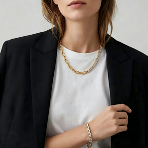 Waterproof Fine Designer Luxury Zircon Jewelry <b>Sets</b> for Women Non Tarnished 14K 18K PVD Gold Plated 316L Stainless Steel Jewelry - Product Image 2