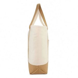 Bolsa de Compras de Algodón Sublimado con Logotipo Personalizado, Bolsa de Lona Reciclada con Bolsillo y Cremallera - Product Image 4