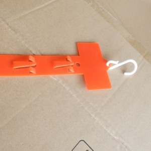 Supermarket <b>Plastic</b> PP Orange Hook Display Hanging <b>Strip</b> with 12 <b>Plastic</b> Clip Hooks Length 63 - Product Image 3
