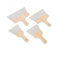 Ensemble professionnel de grattoirs et spatules à plâtre en acier inoxydable avec manche en bois pour la décoration murale – Outils à main