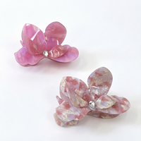 Pince à cheveux florale en acétate avec strass pour mariage, bal de promo, fête et usage quotidien