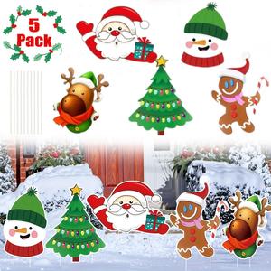 Estacas Decorativas Navideñas Esenciales para Jardín, Muñeco de Nieve de Plástico, Ambiente Festivo, Decoración para Patio y Césped - Product Image 3
