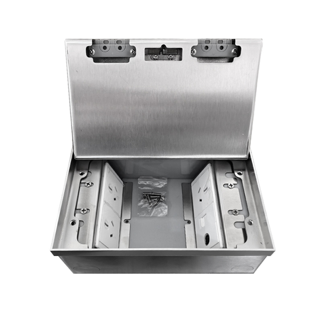 ZDR-200AB Industrial Hospital Recessed Hidden Floor Socket Stainless Steel Power Outlet Replaceable Module Floor Box IP22