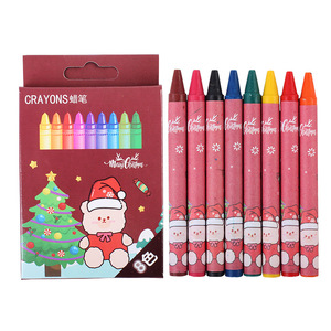 Christmas Crayon Art Set for Kids Creative Xmas Stationery for Gift Christmas Decoration Supplies Promotional Toys