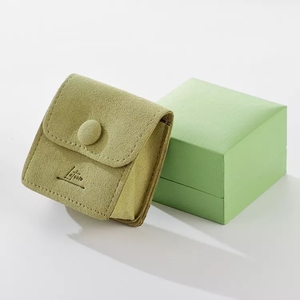 Biểu Tượng Tùy Chỉnh 0.8Mm Độ Dày Debossed Biểu Tượng Pouch Đồ Trang Sức Phong Bì Pouch Sợi Nhỏ Đồ Trang Sức Da Lộn Pouch Với Nút Đóng Cửa - Product Image 4