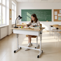 Meubles de campus économiques Yuantu, chaise et bureau réglables pour élèves, combinaison pour salle de classe