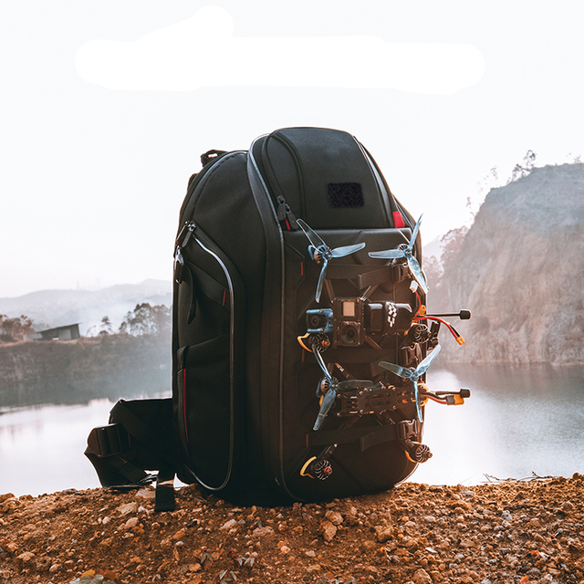 Shockproof Drone Travel Bag Large Capacity Dual Shoulder Backpack Storage Case Compatible with FPV Racing Drones