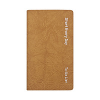 Carnets à couverture rigide pliables en similicuir PU A6 avec logo personnalisable, petit carnet de poche, journal quotidien, agenda de bureau