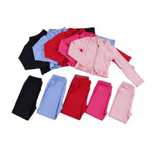 Grosir pakaian atletik anak-anak kualitas tinggi jaket olahraga Yoga Golf dengan set Legging - Product Image 1