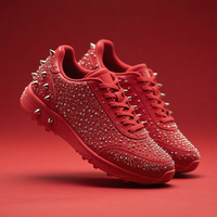OEM ODM Fabrication de baskets cloutées personnalisées Chaussures de course à pointes en acier pour hommes Chaussures strass rivetées personnalisées DIY avec LOGO de créateur