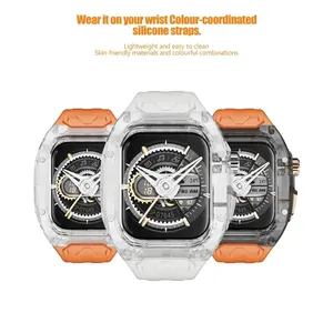Étui de <span class=keywords><strong>protection</strong></span> intégré avec bracelet en silicone pour montre S11/10/9/8/7/6/5/<span class=keywords><strong>SE</strong></span>/Ultra IWatch 45/44/42/41/40/38mm Sport Loop Pin - Product Image 5
