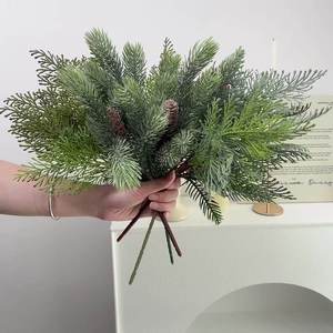 Guirlande de branches de sapin artificielles, plantes vertes, aiguilles de pin, verdure, décoration de sapin, arbre de Noël - Product Image 1