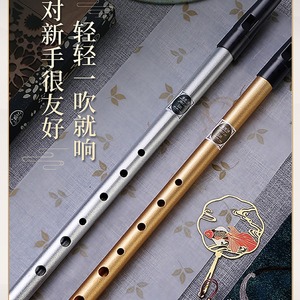 Flauta de metal en clave de Do, clave de Re, flauta recta de tono alto para niños, principiantes, juguete educativo, instrumento musical, de 8 a 13 años, unisex - Product Image 1