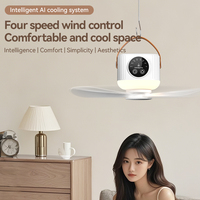 Nouveau design, ventilateur de plafond sans pales portable rechargeable par USB 7200 mAh avec télécommande et éclairage LED pour voiture et camping-car