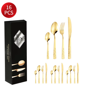 Juego de Cuchillo, Tenedor y Cuchara de Acero Inoxidable 410 con Diseño Martillado de Estilo Nórdico Minimalista - Product Image 5