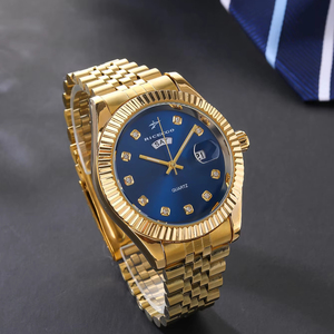<span class=keywords><strong>Reloj</strong></span> de Cuarzo de Acero Inoxidable de 41 mm <span class=keywords><strong>con</strong></span> Esfera de Diamantes, Calendario, Manecillas Luminosas y Resistente al Agua - Product Image 2