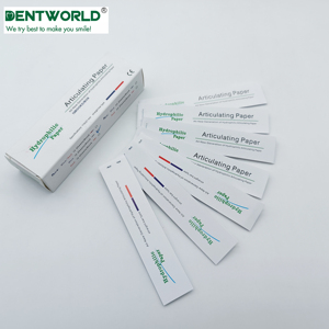 Blue <span class=keywords><strong>dental</strong></span> straight shape articuling bite paper supply double sides strips sheet carta articolata - Product Image 2