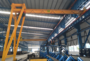 رافعة جسرية نصف بوابية من نوع BMH مثبتة على سكة حديدية بقدرة رفع 5 طن و10 طن و16 طن مع رافعة كهربائية - Product Image 5