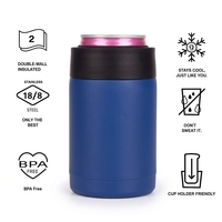 Refroidisseur de canettes en acier inoxydable de 12 oz avec noyau de glace, double paroi isolée, pour la plage, le camping, les fêtes, vente en gros, logo personnalisé