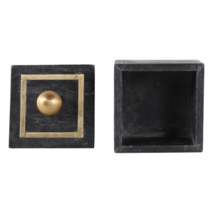 Scatola Portaoggetti Minimalista in Marmo con Coperchio Intarsiato in Ottone, Organizzatore per Gioielli, Decorazione Moderna per la Casa - Product Image 6
