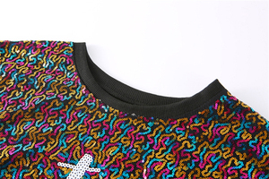 T-shirt da donna con paillettes, girocollo, a mezza manica, vestibilità ampia, con stampa personalizzata 'It's My Birthday' - Product Image 5