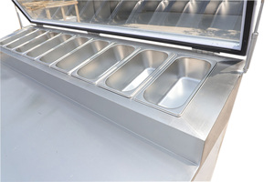 Chất Lượng Cao Nhà Hàng Thiết Bị Nhà Bếp Thép Không Gỉ Bánh Sandwich Bánh <span class=keywords><strong>Pizza</strong></span> Bảng Tủ Lạnh Bánh <span class=keywords><strong>Pizza</strong></span> Chuẩn Bị Bảng Máy Làm Lạnh - Product Image 2