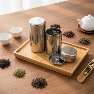 Oferta Especial: Lata de Té de Doble Tapa 400ML/560ML, Recipiente Hermético de Acero Inoxidable con Tapa Interior, Lata de Té Personalizada - Product Image 1