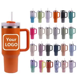 Custom Temperature Water Bottle With Printed Logo Stainless Steel Car Cup With Handle