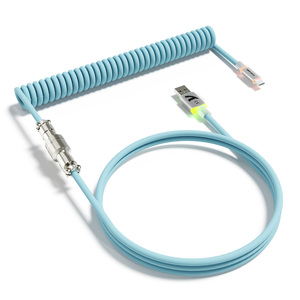 <span class=keywords><strong>C</strong></span>âble de clavier de jeu ATTACK SHARK C01Ultra Custom Aviator <span class=keywords><strong>Cable</strong></span> TPU RGB lumineux <span class=keywords><strong>USB</strong></span>-<span class=keywords><strong>C</strong></span> pour clavier magnétique 8KHz - Product Image 1