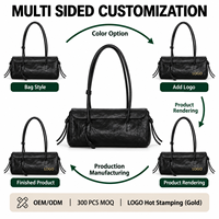 Sac fourre-tout noir en PU pour femme, collection automne 2026, grande capacité, avec fermeture éclair, sac à bandoulière pour le travail, le shopping et l'usage quotidien, logo personnalisé