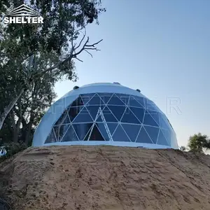 Tenda fiera struttura in acciaio Yoga aula 10M grandi tende a cupola geodetica per eventi