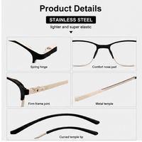 Gafas de Moda al por Mayor de Fábrica, Monturas Ópticas de Diseño Moderno, Monturas de Metal Mixto para Unisex ZgGKyw