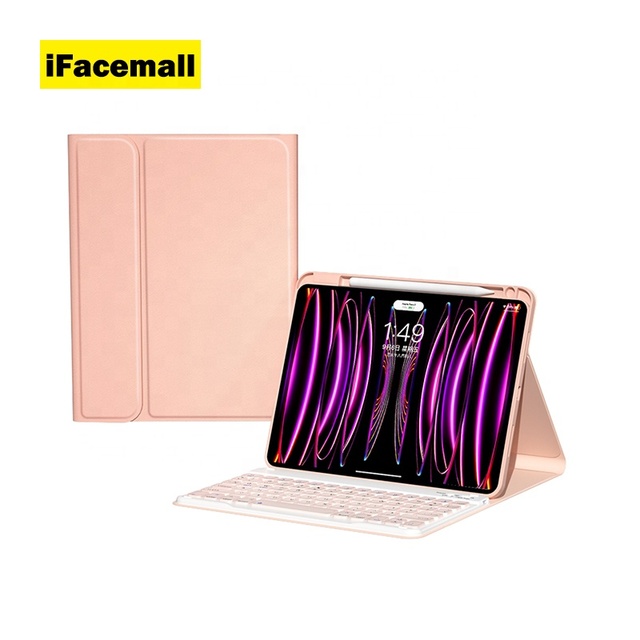 IFacemall Leather Wireless Split BT Magnetic Keyboard Case for iPad Air 11-inch