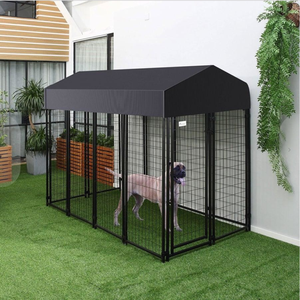 บ้านสุนัขลวดตาข่ายเชื่อมพร้อมที่บังแดด - Product Image 4