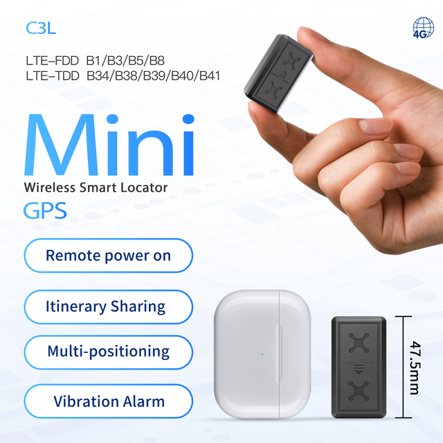 4G LTE Wireless GPS Tracker with Rechargeable SIM Card Vehicle Anti-Theft Real-Time Tracking GSM/LBS PC Cloud Storage