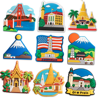 Penjualan Terlaris Desain Kustom Stiker Kulkas PVC Grosir Suvenir Kota Menara Eiffel 3D Bentuk Kustom Ramah Lingkungan