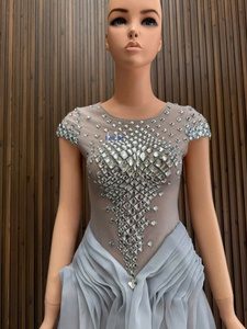 Luxury Silk Organza Ball Gown with Regular Sleeves High-End Rhinestone Embellished High Street Style Winter for Women in Vietnam - Product Image 2
