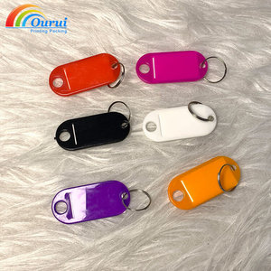 Porte-clés en PVC imperméable, forme rectangulaire, surface lisse, facile à nettoyer, porte-clés en plastique multicolores - Product Image 6