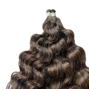 Extensiones de Cabello Humano Vietnamita Super Double Drawn, Ondulado Natural, Color Castaño Oscuro, Aptas para Decoloración - Product Image 1
