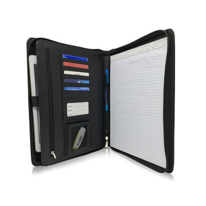 Logo dập nổi tập tin cuốn sách đen <span class=keywords><strong>PU</strong></span> <span class=keywords><strong>compendium</strong></span> da tập tin tổ chức thư mục - Product Image 3