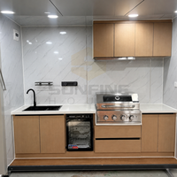Ensemble de cuisine extérieure sur mesure, unité préfabriquée pour villa, patio, événements