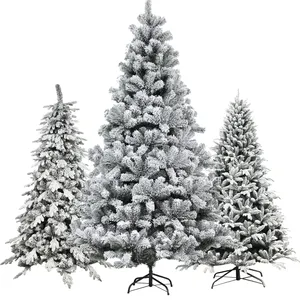 Duoyou Factory Handmade Luxury Premium Iutdoor Artificial Xmas Snowing Flocked Christmas Tree Decor